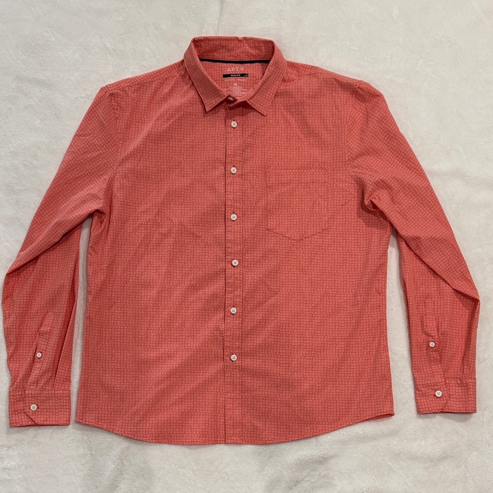 Apt. 9 Men's Coral Patterned Button-Down Shirt